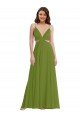 Affordable Ruffled Chiffon Cutout Maxi Bridesmaid Dress UK
