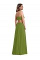 Affordable Ruffled Chiffon Cutout Maxi Bridesmaid Dress UK