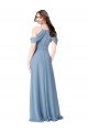 Affordable High Neck Chiffon Bridesmaid Dress with Draped Sleeves UK