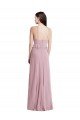 Affordable Bias Ruffle Empire Waist Halter Maxi Bridesmaid Dress UK