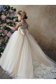 Affordable Champagne Ball Gown Sweetheart Chapel Train Sleeveless Flower Girl Dress UK