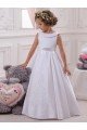 Affordable Ivory Ball Gown Bateau Floor Length Flower Girl Dress UK