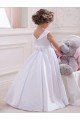Affordable Ivory Ball Gown Bateau Floor Length Flower Girl Dress UK