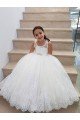 Affordable Ivory Ball Gown Floor Length Flower Girl Dress UK