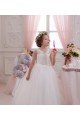Affordable Ivory Ball Gown High Neck Floor Length Sleeveless Flower Girl Dress UK