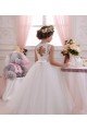 Affordable Ivory Ball Gown High Neck Floor Length Sleeveless Flower Girl Dress UK