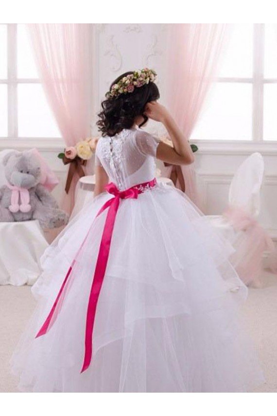 Affordable Ivory Ball Gown Sweetheart Floor Length Flower Girl Dress UK