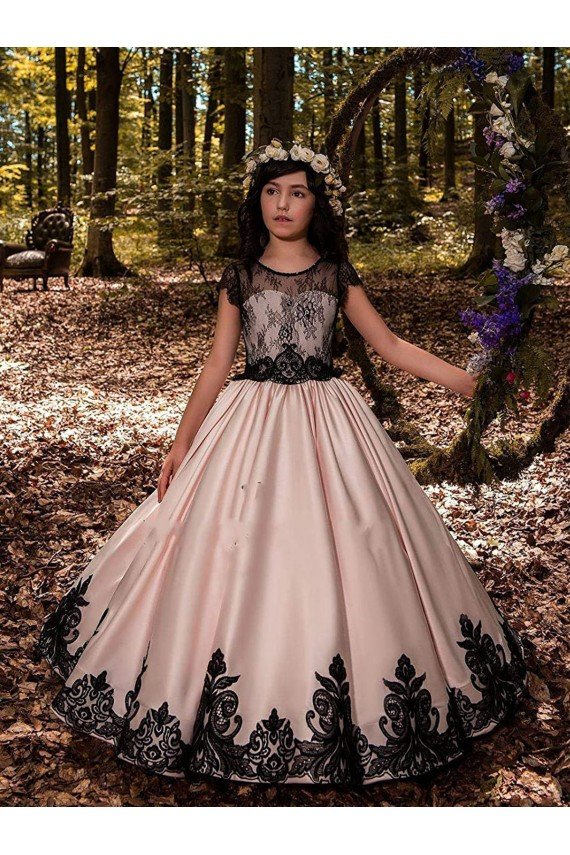 Affordable Ivory Ball Gown Sweetheart Neck Sleeveless Flower Girl Dress UK