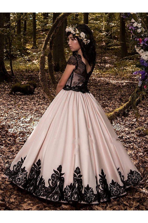 Affordable Ivory Ball Gown Sweetheart Neck Sleeveless Flower Girl Dress UK