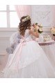 Affordable Ivory Ball Gown Sweetheart V-Back Sleeveless Flower Girl Dress UK