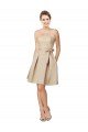 Affordable Short Classic Beaded Lace and Satin Bridesmaid Dress with Matching Satin Tie Sash UK