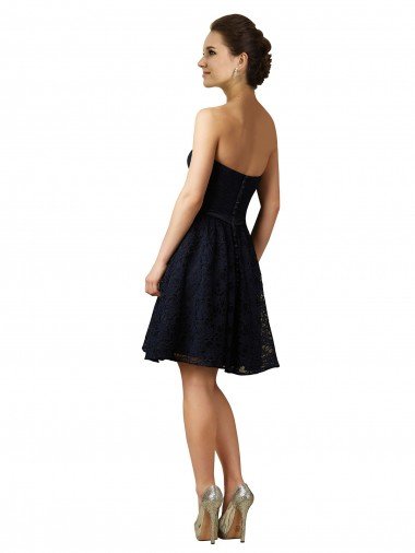 Affordable Classic Knee Length Lace Bridesmaid Dress / Cocktail Dress with Notched Neckline UK