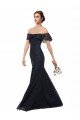 Affordable Off the Shoulder Long Lace Bridesmaid Dress / Prom Dress with Flutter Sleeves UK