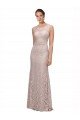 Affordable Long Sleeveless All Lace Bridesmaid Dress / Prom Dress with Scoop Neckline UK