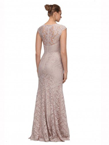 Affordable Sweetheart Neckline Cap Sleeves Lace Bridesmaid Dress / Prom Dress with Twist UK