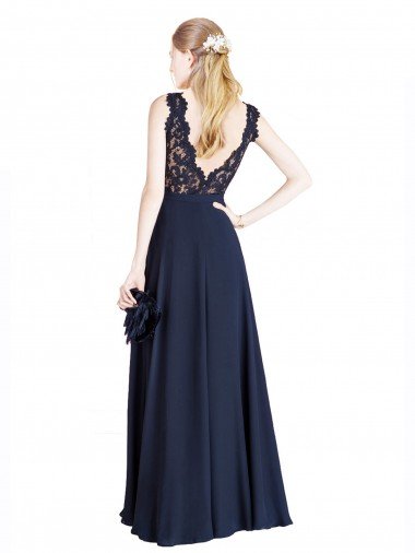 Affordable Bateaux Neckline A-Line Lace Bridesmaid Dress / Prom Dress with Top Nude Layer UK