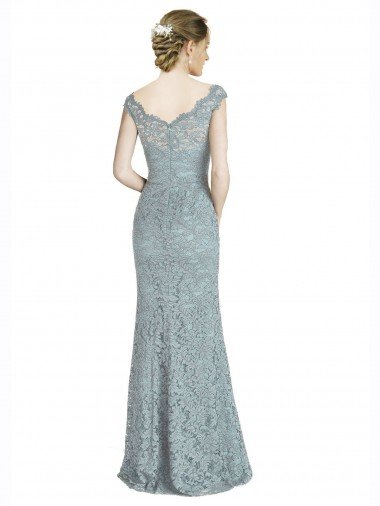 Affordable Off the Shoulder Mermaid Lace Bridesmaid Dress / Prom Dress with Cap Sleeves UK