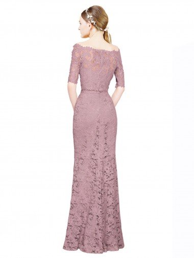 Affordable Short Sleeves Crop Top Mermaid Lace Bridesmaid Dress / Prom Dress UK