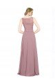 Affordable Long A-Line Chiffon Bridesmaid Dress / Prom Dress with Sleeveless Lace Crop Top UK