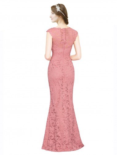 Affordable Sweetheart Mermaid Long Lace Bridesmaid Dress / Prom Dress with Wide Straps UK