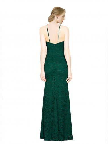 Affordable High Illusion Halter Neck Long Lace Bridesmaid Dress / Prom Dress UK