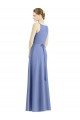 Affordable Long Floor Length V-Neck Satin Bridesmaid Dress with Spaghetti Straps UK