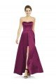 Affordable Full Length Strapless Long Satin Bridesmaid Dress with Sweetheart Neckline UK