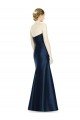 Affordable Full Length Strapless Satin Bridesmaid Dress with Lace Sweetheart Neckline UK