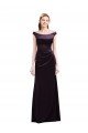 Affordable Off The Shoulder Long Satin Bridesmaid Dress with Asymmetrical Pleated Bodice UK