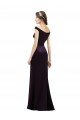 Affordable Off The Shoulder Long Satin Bridesmaid Dress with Asymmetrical Pleated Bodice UK
