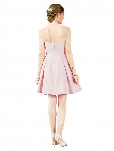 Affordable Short Knee Length Sweetheart Satin Cocktail Bridesmaid Dress UK
