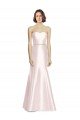 Affordable Long Sweetheart Satin Bridesmaid Dress with Slim Beaded Sash UK