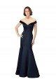 Affordable Fit and Flare Satin Bridesmaid Dress / Prom Dress with Off the Shoulder Neckline UK
