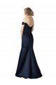 Affordable Fit and Flare Satin Bridesmaid Dress / Prom Dress with Off the Shoulder Neckline UK