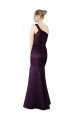 Affordable Long Ruched Neckline One Shoulder Satin Bridesmaid Dress / Prom Dress UK