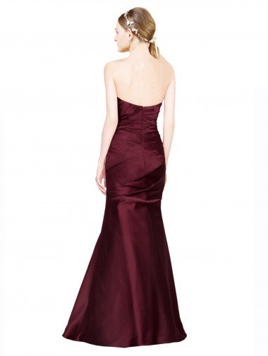 Affordable Mermaid Sweetheart Soft Formal Satin Bridesmaid Dress / Prom Dress with Pleats UK