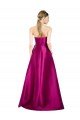 Affordable Sleeveless V-Neck Long Satin Bridesmaid Dress / Prom Dress with Bow Waist UK