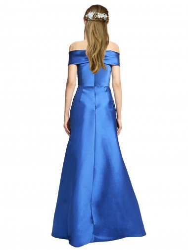 Affordable Sleeveless Off the Shoulder Ball Gown Formal Satin Bridesmaid Dress / Prom Dress UK