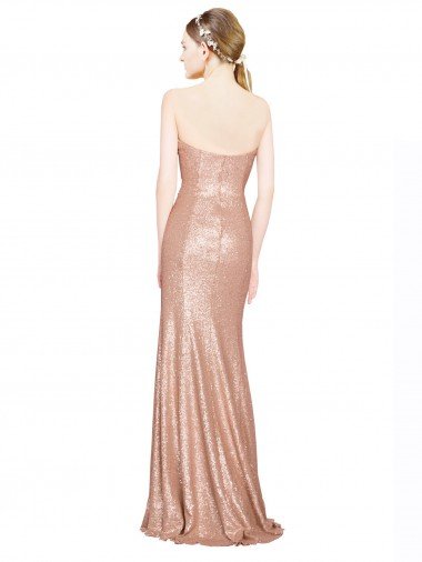 Affordable Sweetheart Full Length Long Formal Sequin Bridesmaid Dress / Prom Dress UK