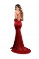 Affordable Low Back Mermaid V-Neck Long Formal Sequin Bridesmaid Dress / Prom Dress UK