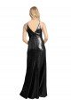 Affordable Full Length A-Line Formal Sequin Bridesmaid Dress / Prom Dress with Spaghetti Straps V-Neckline UK