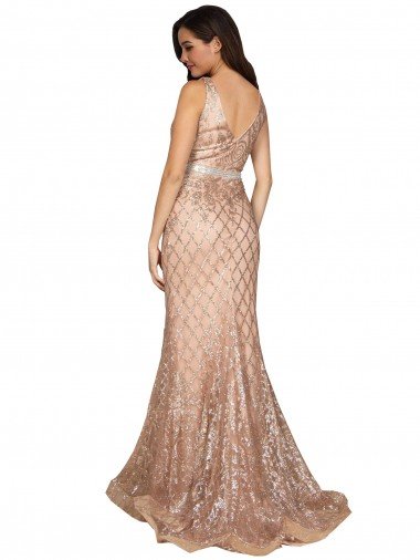 Affordable Sleek Long Mermaid Formal Sparkling Sequin Bridesmaid Dress / Prom Dress UK