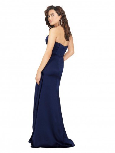 Affordable Floor Length Wrap Skirt Formal Silky Satin Bridesmaid Dress / Prom Dress UK