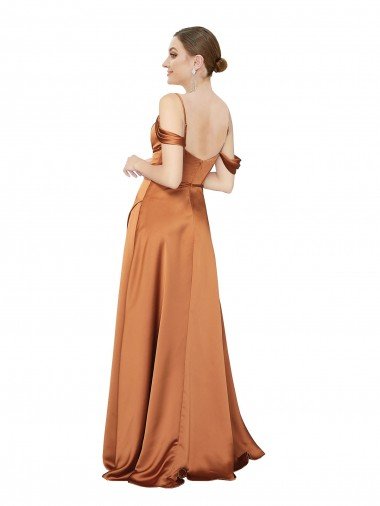 Affordable Formal Silky Satin Bridesmaid Dress / Prom Dress with Bustier Bodice UK