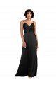 Affordable Full Length V-Neckline Formal Silky Satin Bridesmaid Dress / Prom Dress with Spaghetti Straps UK