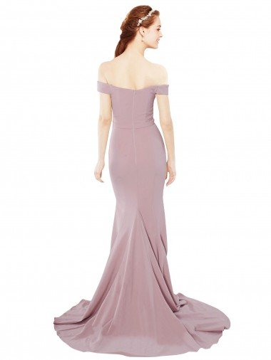 Affordable Off the Shoulder Mermaid Long Sweep Train Bridesmaid Dress / Prom Dress UK