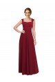 Affordable Square Neck Subtle Cap Sleeeves Crepe Bridesmaid Dress / Prom Dress UK