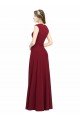 Affordable Square Neck Subtle Cap Sleeeves Crepe Bridesmaid Dress / Prom Dress UK