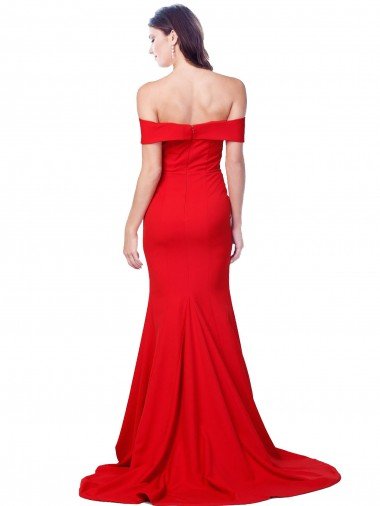 Affordable Criss Cross Full Length Long Formal Crepe Bridesmaid Dress / Prom Dress with Side Split UK