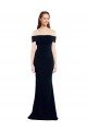 Affordable Off the Shoulder Fitted Formal Crepe Bridesmaid Dress / Prom Dress with Back Cut Out UK